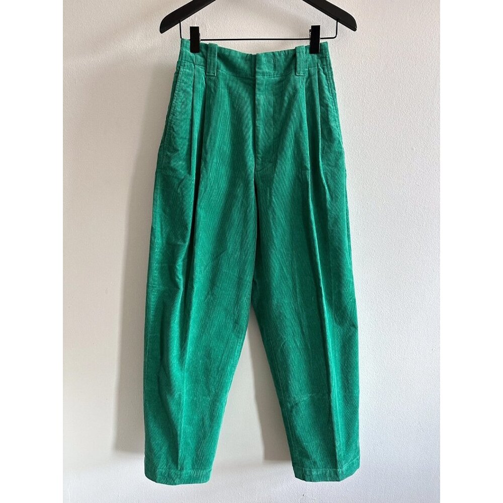 Uniqlo x MARNI Green Corduroy Wide Fit Pleated Pants
